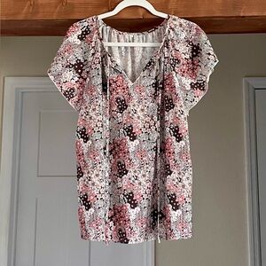 Floral V-Neck Women's Top